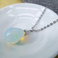 Creative Water Drop Pendant Clavicle Chain Alloy Natural Stone Birthstone Opal Necklace Boutique Necklace