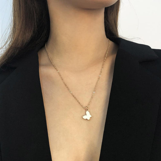 N7855 Simple Necklace Feminine Fairy Butterfly Pendant Necklace Net Red Sweet Personality Elegant Necklace