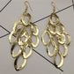 Three-dimensional Oval Hollow Hoop Earrings Long Women's Earrings Jewelry