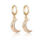 Jewelry Simple and Versatile Alloy Shell Earrings Feminine Hollow Star Diamond Moon Earrings