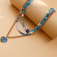 Jewelry Bohemian multi-layer color rice bead letters dripping oil painted love necklace female choker