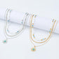 N9956 Jewelry Pearl Resin Sunflower Necklace Female Exaggerated Punk Necklace TikTok