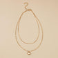Simple Fashion Heart Necklace Vintage Double Layer Necklace Accessories
