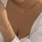 Jewelry Versatile Hollow Geometric Necklace Simple Cross Chain Heart Shape Single Layer Clavicle Necklace Women