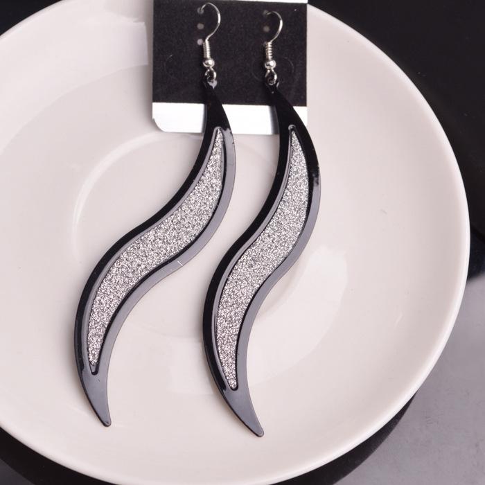Fashion ear jewelry frosted willow leaf earrings creative alloy leaf earrings earrings
