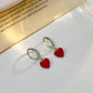 Retro Drip Oil Heart Earrings Female Fashion Simple Sweet Color Peach Heart Earrings Earrings Versatile Earrings