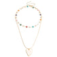 Jewelry color mini love crystal stacked necklace female clavicle chain sweet niche personality necklace