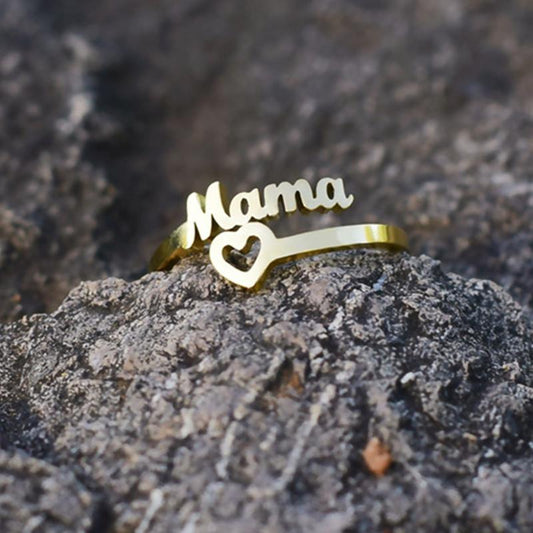 Ring Retro Letter Mama Ring Female Personality Simple Love Ring Mother's Day Gift