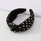 F3742 Jewelry wide-brimmed pressed hair solid color knotted headband rhinestone temperament simple color contrast hair accessories for women