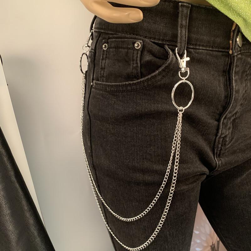 Hip-hop punk metal ring pants chain stage performance waist chain jeans pants chain accessories pendant