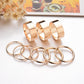Jewelry 9 pieces set ring metal glossy ring women
