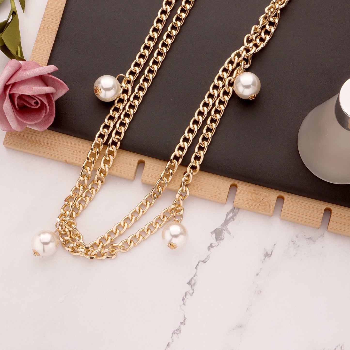 Jewelry Fashion Pearl Alloy Chain Body Chain Female Punk Exaggerated Sexy Metal Waist Chain