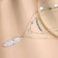 Jewelry Fashion Feather Turquoise Bead Sequin Multilayer Necklace Women's Street Shoot