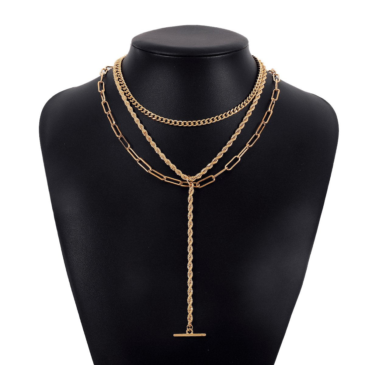 N1393 Jewelry Simple Twist Chain Long Exaggerated Necklace Hip Hop Small Retro Necklace Women
