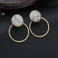 Fashion Simple Geometric Stud Earrings Women Marble Pattern Turquoise Earrings Earrings