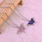 Ins full diamond Cuban butterfly necklace retro personality exaggerated butterfly pendant necklace fashion hip-hop accessories