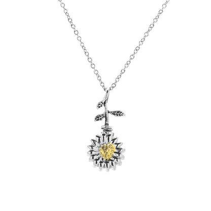 Sunflower Blossom Openable Pet Urn Pendant Necklace Necklace Clavicle Chain