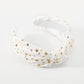 F4693 Jewelry Velvet Retro Knotted Sweet Hair Ornament Solid Color Five-pointed Star Temperament Wide-Brim Headband
