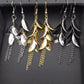 Fashion Metal Sequin Petal Earrings Chain Tassel Multi-layered Earrings Women Ornament Christmas