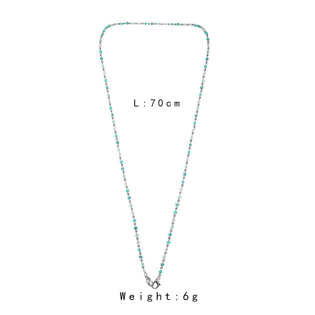 Mask Lanyard Anti-lost Chain Glasses Chain Fashion Rectangular Crystal Bead Multipurpose Necklace