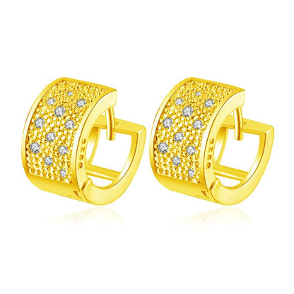 Temperament Diamond Geometric Earrings Fashion Personality Simple Metal Round Earrings Net Red Versatile Earrings Women