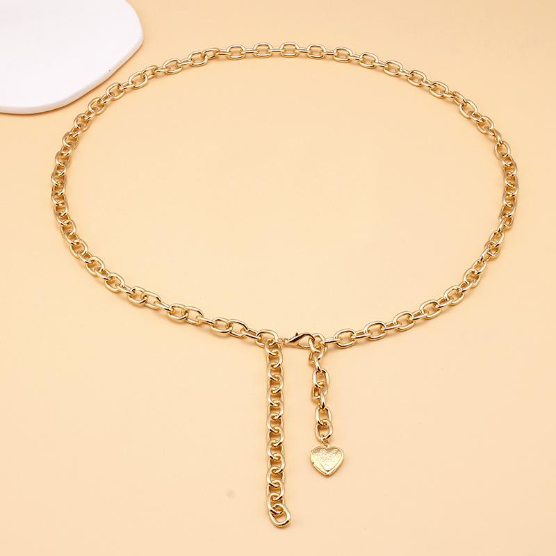 Jewelry Temperament Cross Hollow Chain Body Chain Female Simple Open Peach Heart Alloy Pendant Waist Chain