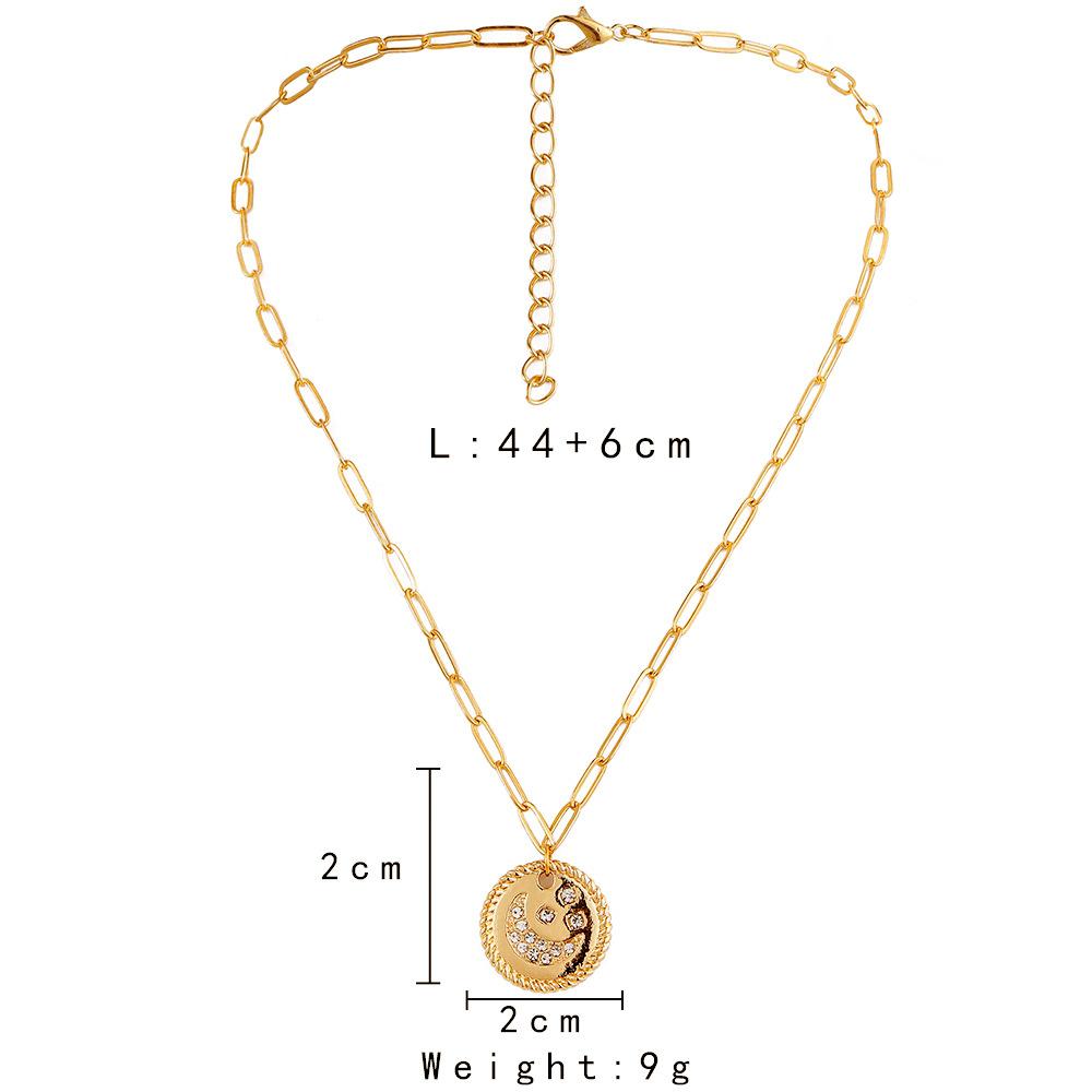 Niche Fashion Simple Personality Ladies Metal Moon Star Coin Pendant Necklace