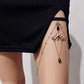 Jewelry bat pendant black crystal leg chain elastic chain bat leg ring female hot girl thigh chain