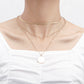 Jewelry trend multi-layer flat snake chain imitation mother-of-pearl pendant necklace female niche high-end necklace light luxury