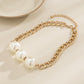 Jewelry Trend Geometric Thick Chain Hip-Hop Necklace Niche Personality Imitation Pearl Rhinestone Clavicle Chain