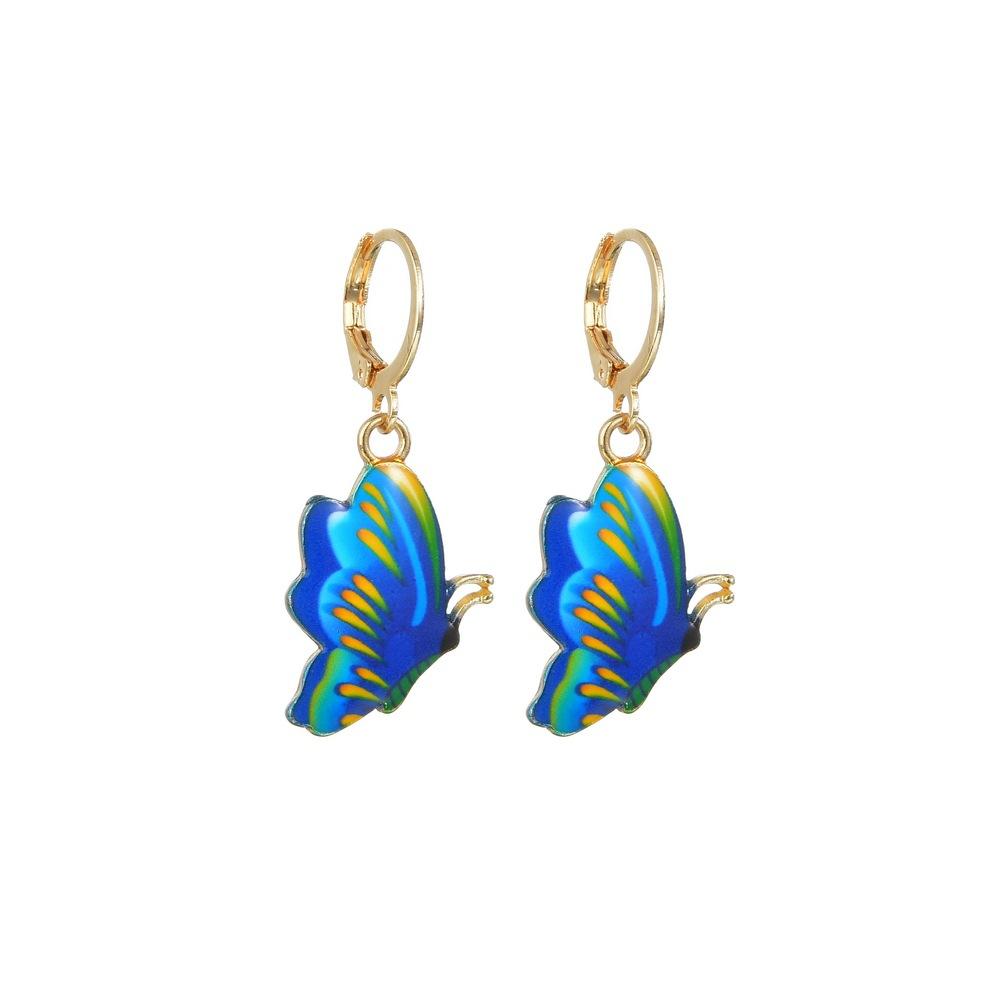 Jewelry fashion personality dripping oil painted butterfly earrings ins popular butterfly earrings