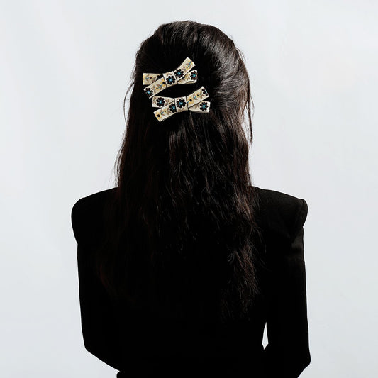 F531 small fresh, cute and sweet flower hair clip spring and summer simple word clip creative embroidery duckbill clip