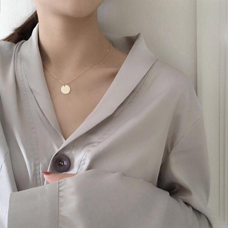 Simple Small Disc Thin Chain Temperament Clavicle Chain Simple Necklace Versatile Necklace Accessories