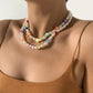 Jewelry Temperament Simple Imitation Pearl Clavicle Necklace Retro Color Peach Heart Star Clavicle Necklace