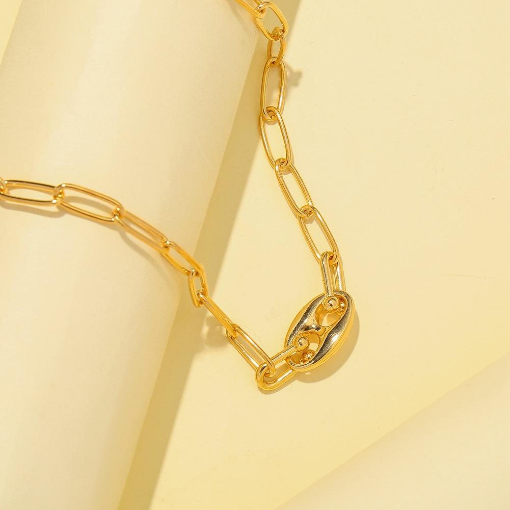 Dongdaemun necklace ins simple cold metal clavicle chain niche design sense versatile necklace