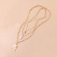 Jewelry trend multi-layer love diamond pearl alloy pendant fashion personality short sweater chain