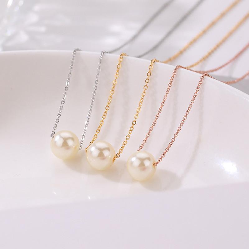 Fashion Jewelry Simple Sexy Business Single Layer Necklace Pearl Clavicle Chain Necklace Women