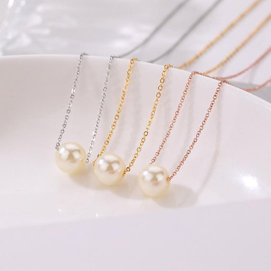 Fashion Jewelry Simple Sexy Business Single Layer Necklace Pearl Clavicle Chain Necklace Women