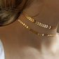 European simple double layered bohemian layered necklace fishbone armband aircraft chain disc sequin necklace