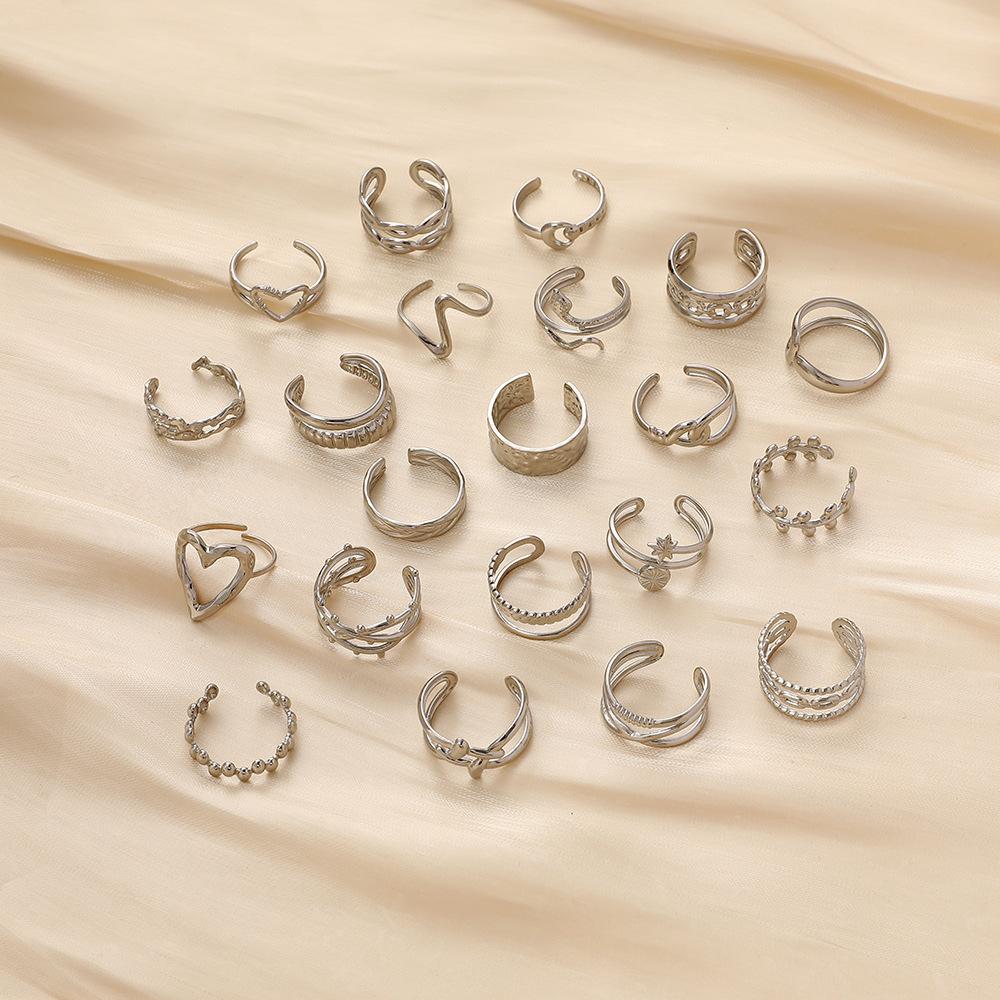 Fashion Simple Versatile Stainless Steel Ring Irregular Open Ring Ladies Ring Jewelry
