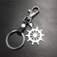 Rudder titanium steel car key pendant cowhide key chain car hanging logo