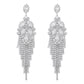 E1975 Retro creative rhinestone tassel earrings light and mature temperament dinner party party geometric earrings