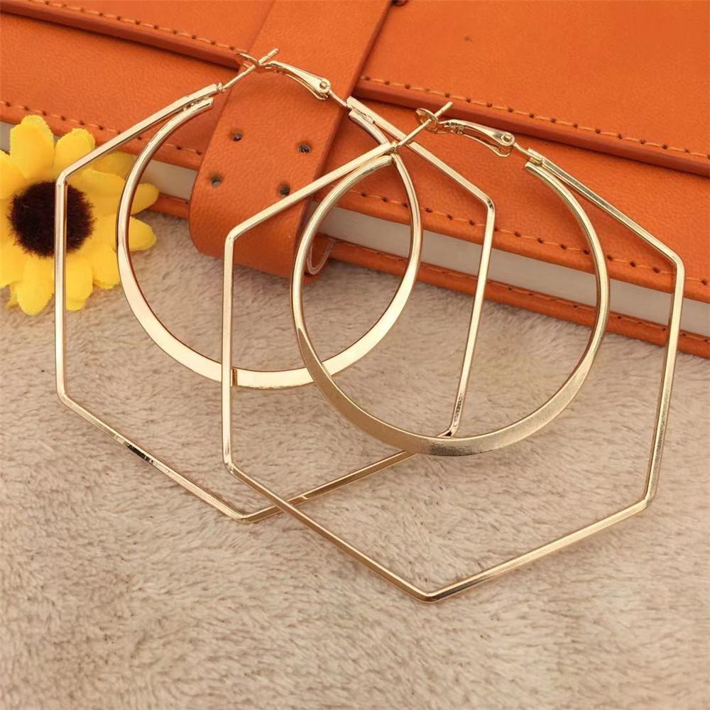 Exaggerated series of large polygonal round earrings women's fashion all-match earrings earrings jewelry jewelry