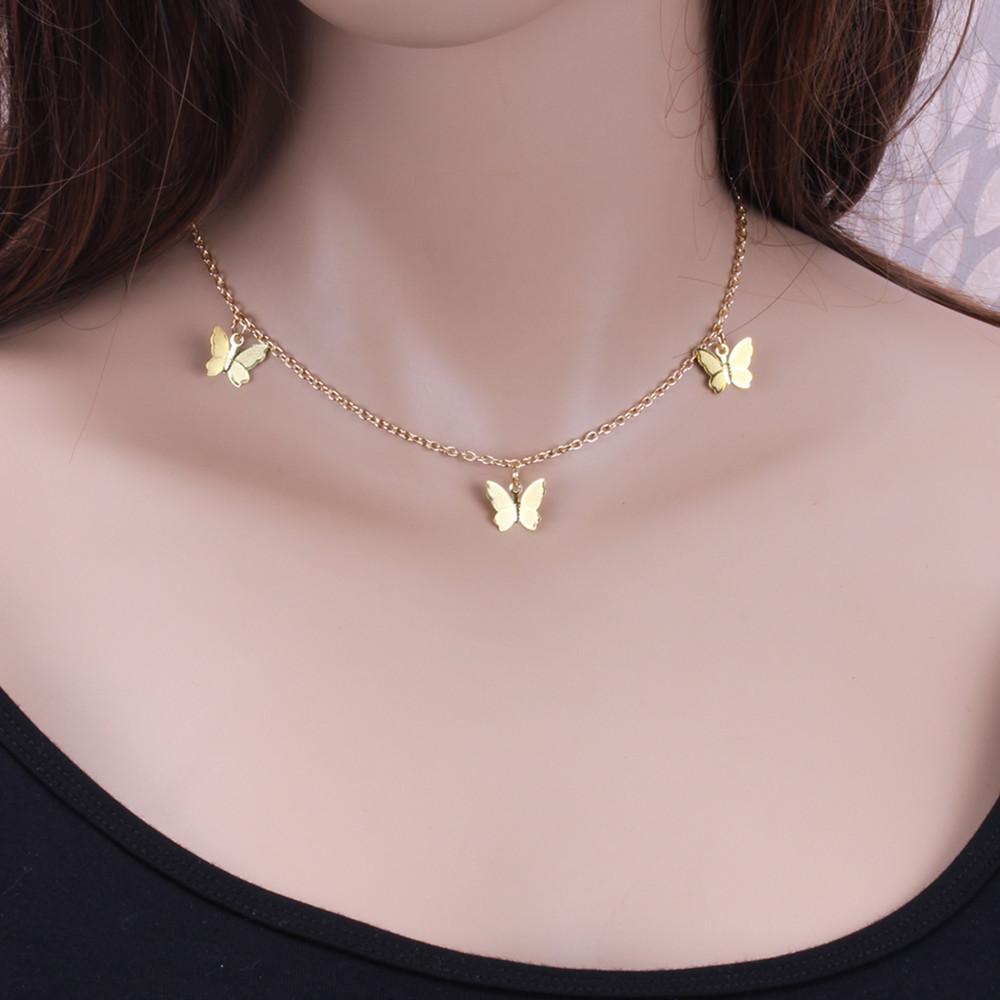 Jewelry Versatile Personality Tassel Geometric Necklace Female Personality Butterfly Simple Temperament Single Layer Necklace