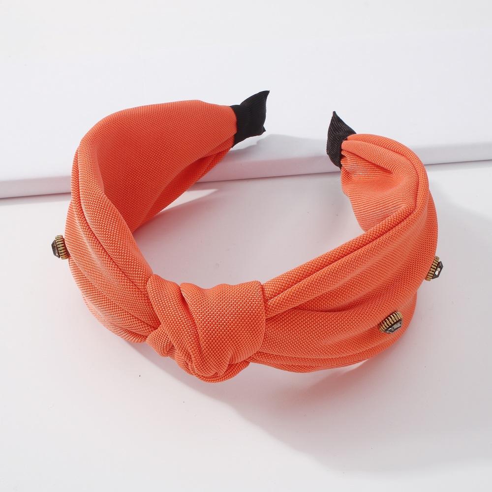 F3793 Jewelry fashion fabric candy color headband simple diamond inlaid wash face knotted headband