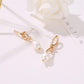 Temperament asymmetric knotted sub-gold pearl earrings fashion ladies minimalist earrings retro trend earrings