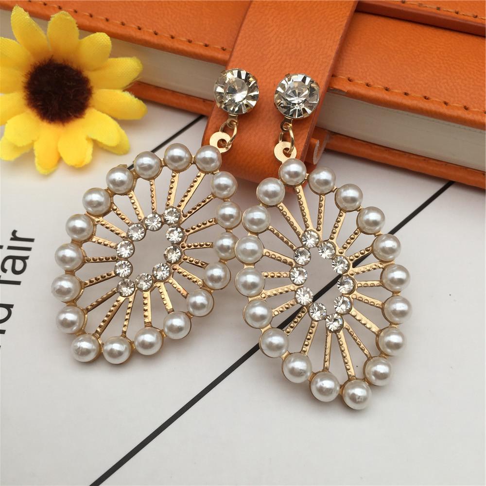 Five-pointed star earrings geometric diamond stud pearl earrings popular earrings stalls