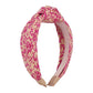 F455TikTok Simple Knotted Raffia Braided Headband Female Contrasting Color Wide Edge Geometric Headband