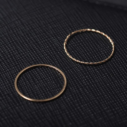 Metal Plating Twist Geometric 2-piece Ring Temperament Simple Joint Ring Women's Ring Thin Tail Ring