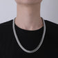 Fashion Men's Flat Snake Bone Silver Chain Retro Versatile Punk Personality Trend Simple Necklace